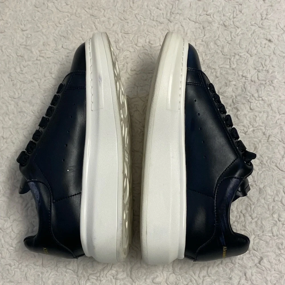 ALEXANDER MCQUEEN BLACK LEATHER OVERSIZED SNEAKERS WOMENS SIZE 6 (36) - Picture 9 of 12